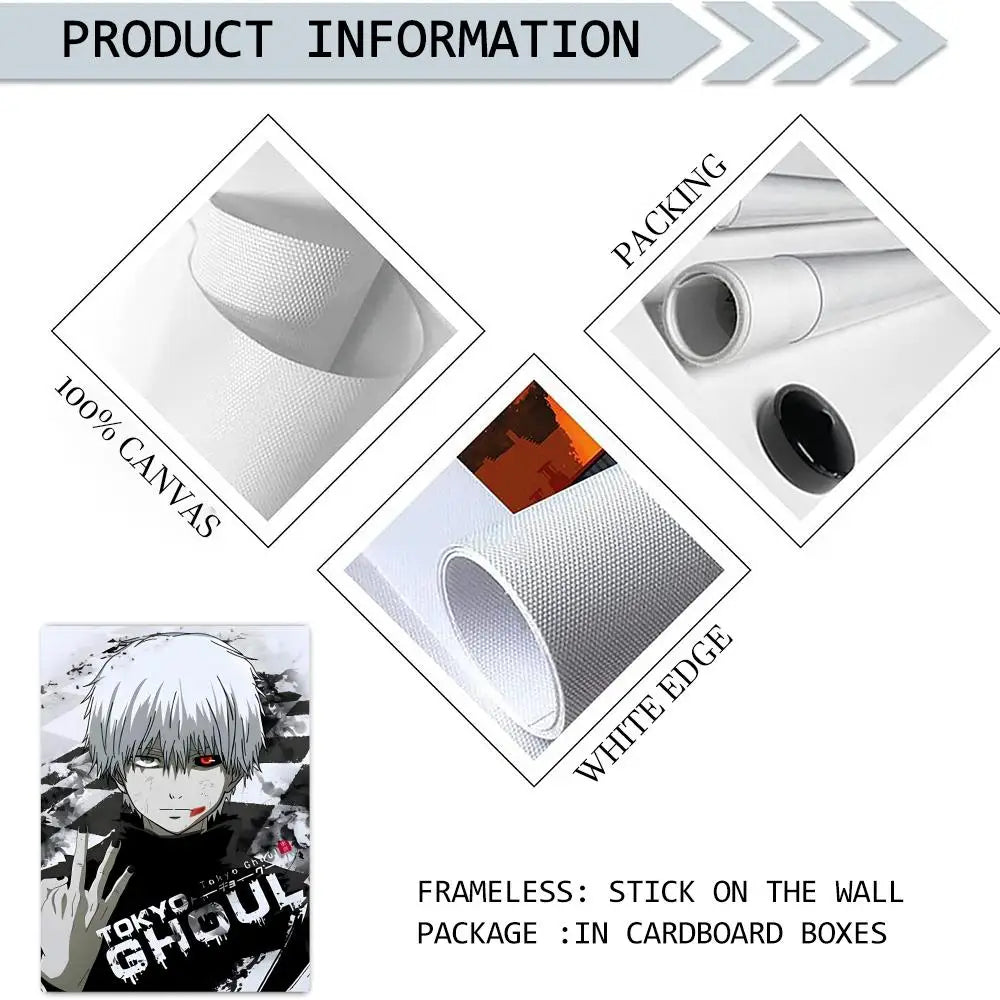 Anime Tokyo Ghoul Canvas Wall Art – Unframed Poster Print Canvas Wall Art Axl