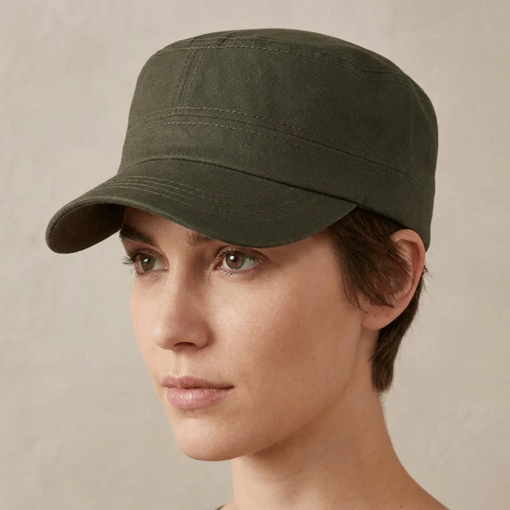 Adjustable Flat Top Cap – Breathable Cotton Sun Hat Unisex Flat Top Cap Axl