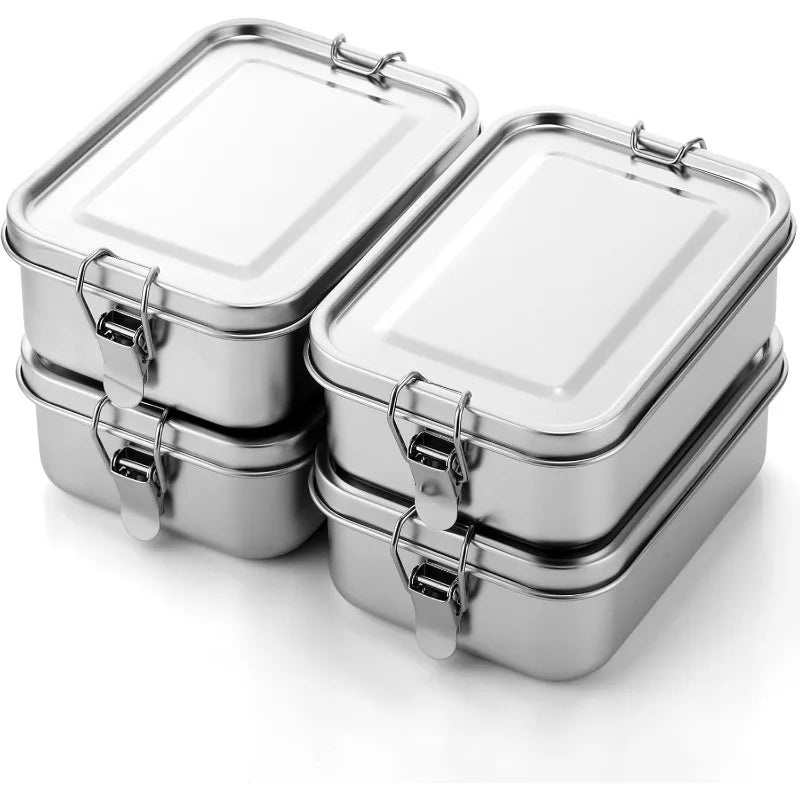 Stainless Steel Bento Box with Lockable Clips | Metal Lunch Box Metal Lunch Box Axl