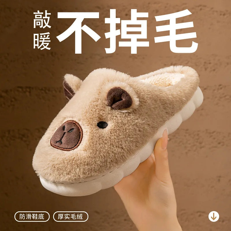 Women's Cute Cartoon Fur Slippers – Warm Non-Slip Indoor Slides Women's Fur Slippers Axl