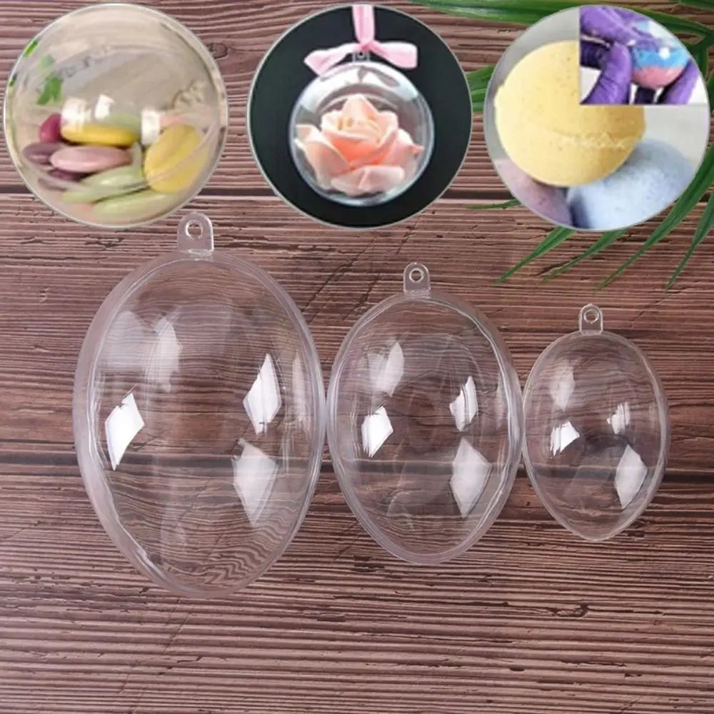 5-Pack Fillable Clear Plastic Easter Eggs – Hanging Party Decor Easter Egg Decorations Axl