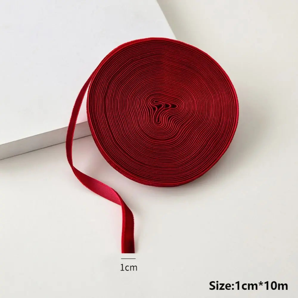 Velvet Christmas Ribbon 1cm x 10m – DIY Gift Wrap & Bow Decor Velvet Craft Ribbon Axl