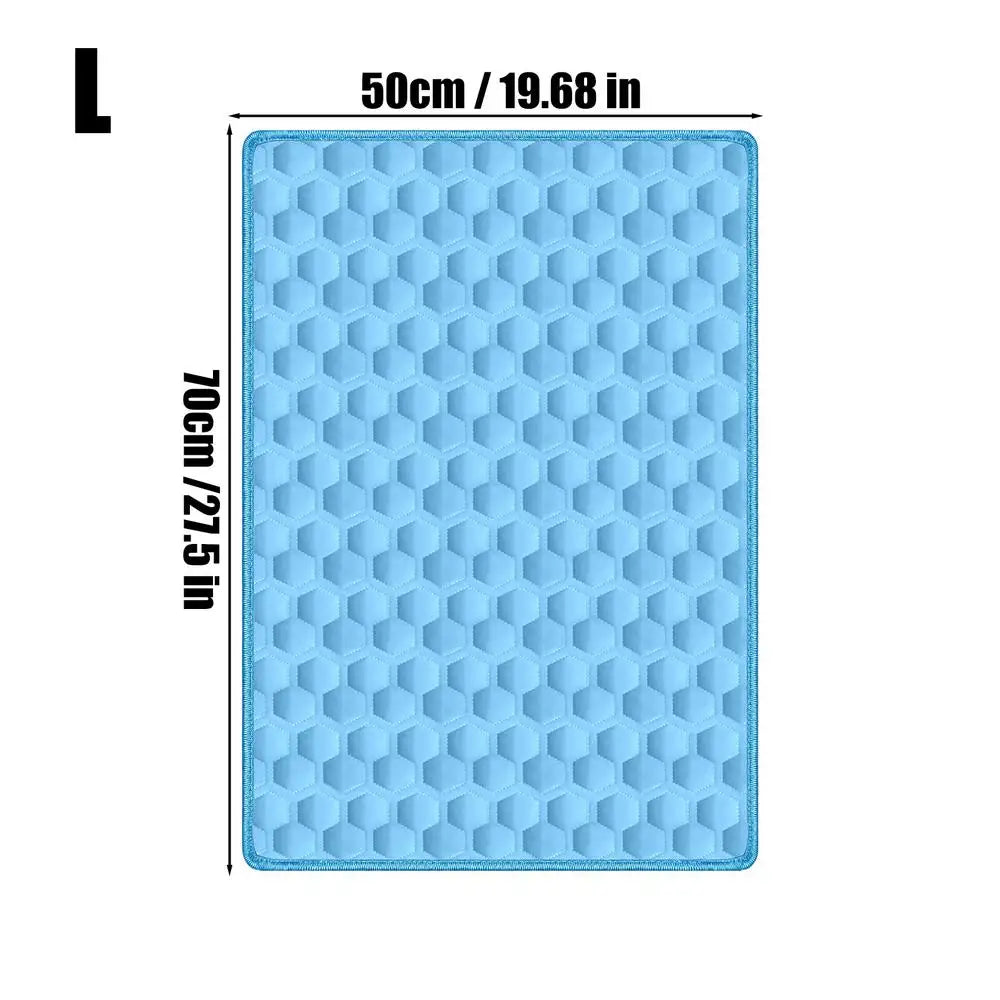 Pet Cooling Mat for Dogs & Cats – Ice Silk Summer Sleep Pad Pet Cooling Mat Axl Blue L