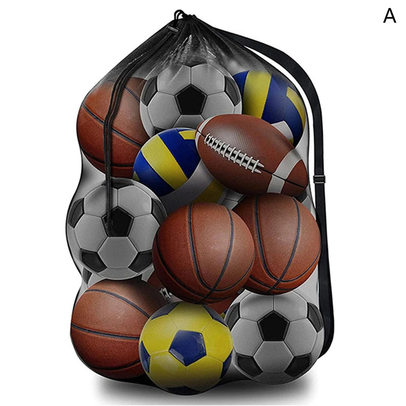 Extra Large Mesh Ball Bag – Drawstring Sports Storage Net Sports Ball Bag Axl Empty A