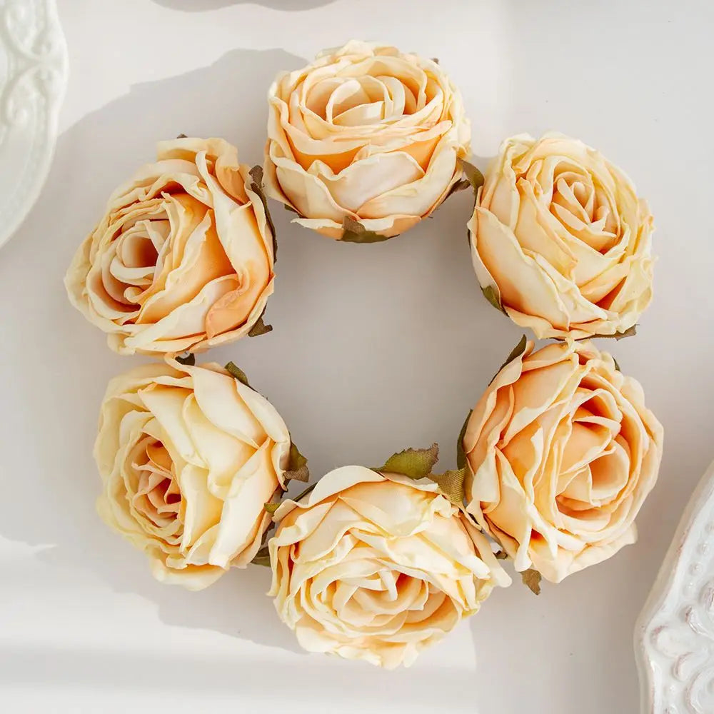 Silk Burned Edge Roses – Artificial Flowers for Wedding Décor Artificial Flowers Axl color7 20PCS