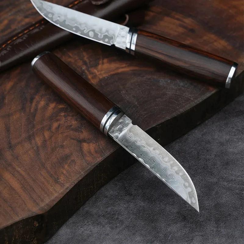 Damascus Pattern Chef Knife 10Cr15MoV Steel | COOKCRAZE 3-Inch Damascus Chef Knife Axl