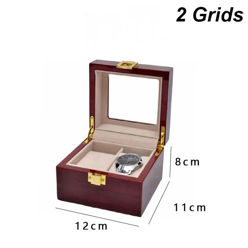Wooden Watch Organizer Box – 2 to 12 Slot Eco-Friendly Case Watch Organizer Box Axl 2 Grids As whown