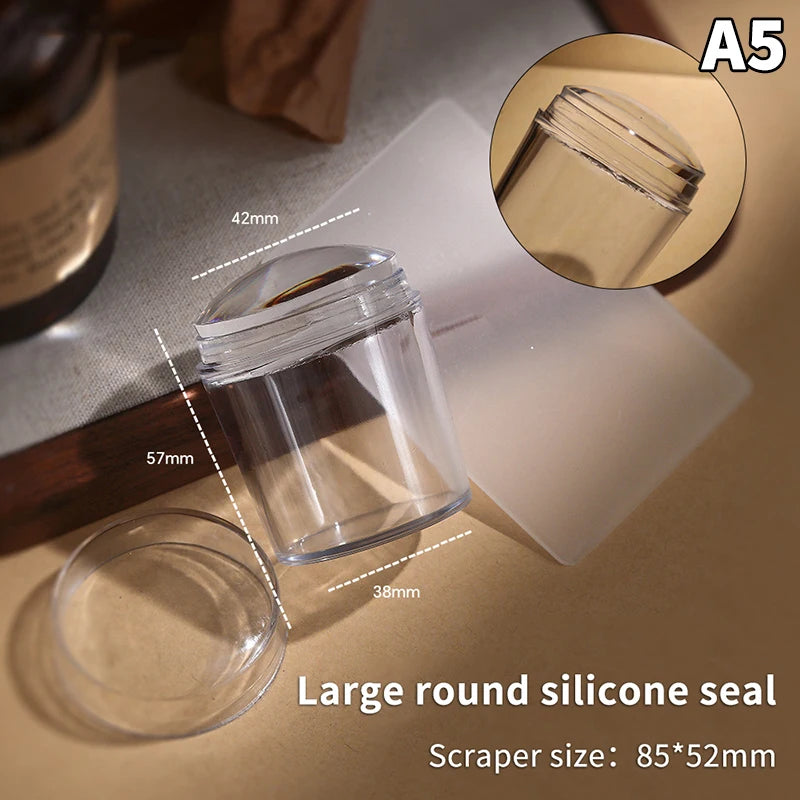 Silicone Nail Art Stamping Kit – Stamper & Scraper Set Nail Art Stamping Kit Axl A5