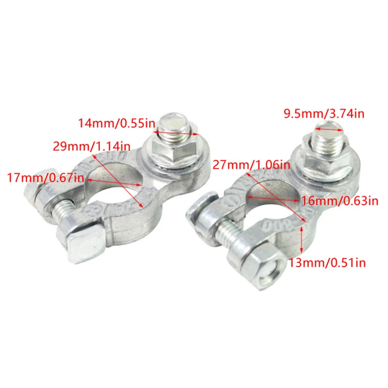 Car Battery Terminal Clamps – Aluminum Alloy Positive & Negative Battery Terminal Clamp Axl onesize