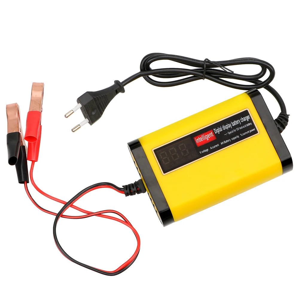 2A Smart 3-Stage Car Battery Charger – AGM, GEL & Lead Acid Car Battery Charger Axl EU Plug