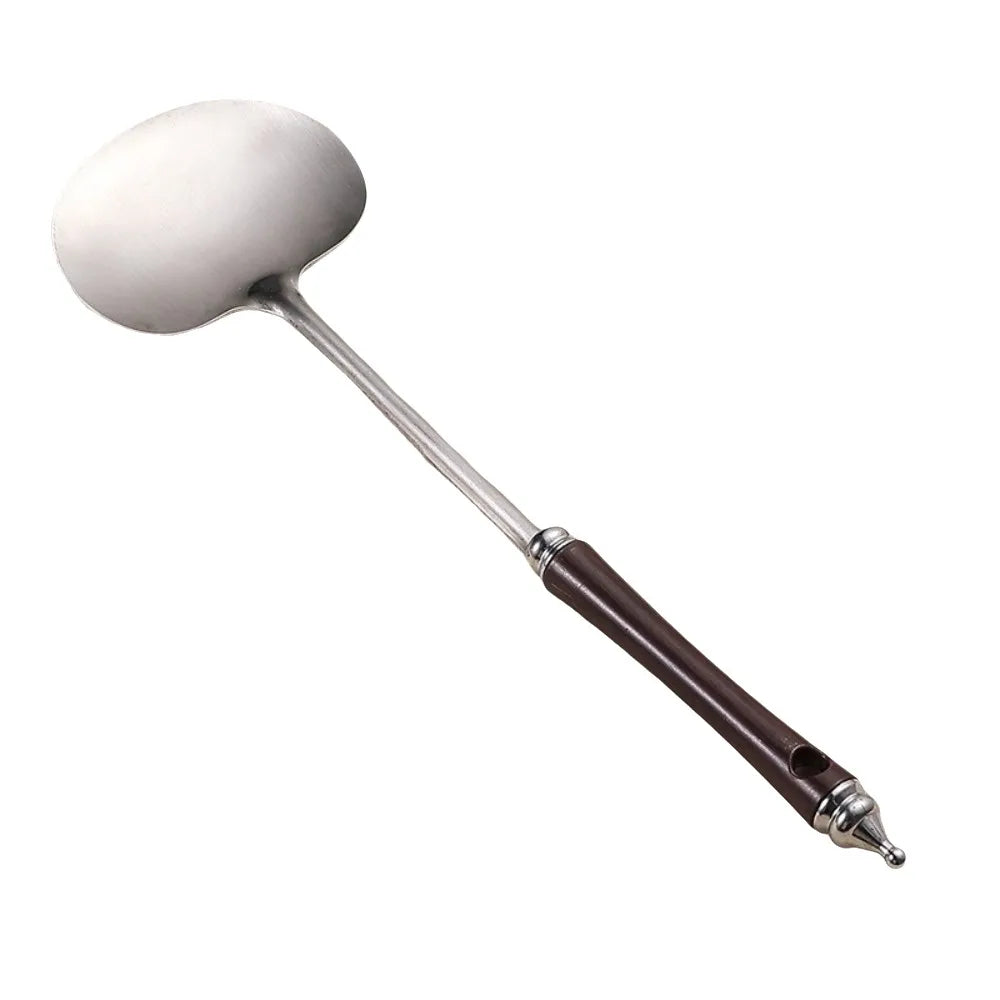 Stainless Steel Wok Spatula with Long Wooden Handle Wok Spatula Axl Brown