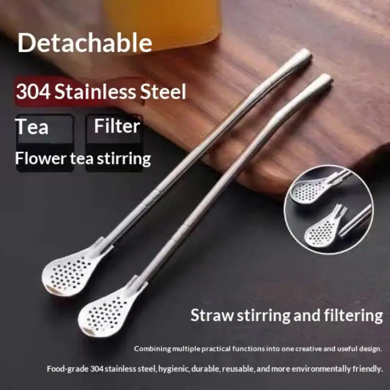 Stainless Steel Bombilla Yerba Mate Straws with Filter | 2/4/6 Pack Reusable Drink Straws Axl