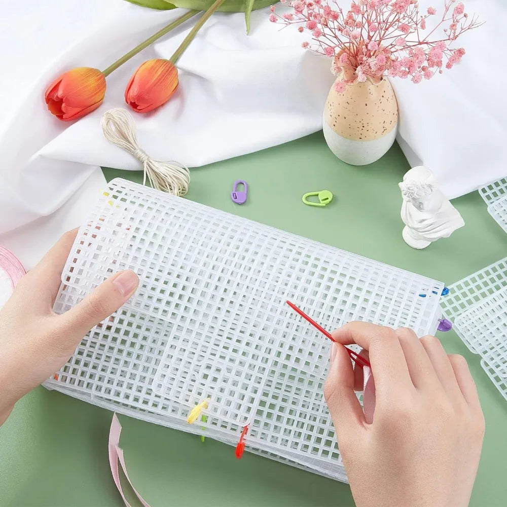 6-Pack Plastic Mesh Canvas Bag Sheets for Knit & Crochet DIY Craft Mesh Canvas Sheets Axl