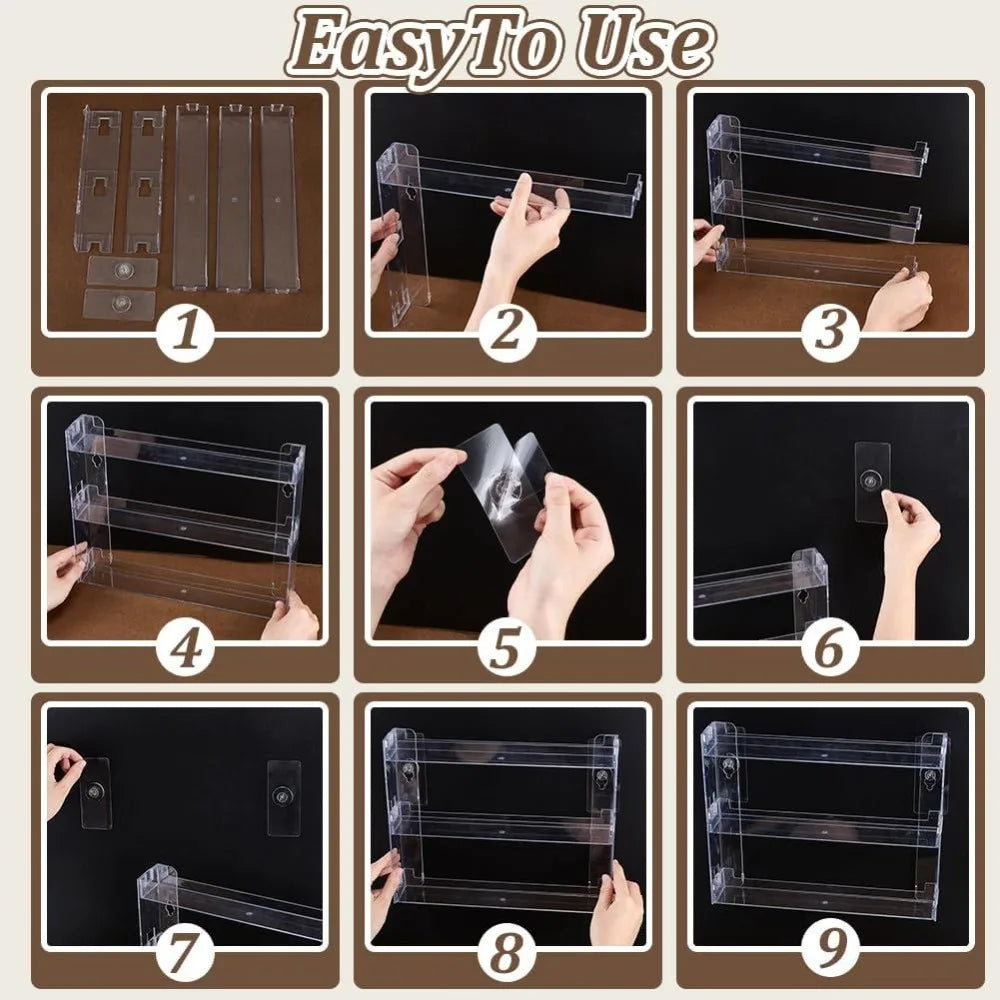 3-Tier Acrylic Trading Card Wall Display Shelf | Clear Organizer Card Display Shelf Axl
