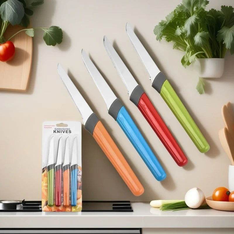 4-Piece Stainless Steel Paring Knife Set – Kitchen Chef Knives Kitchen Knife Set Axl