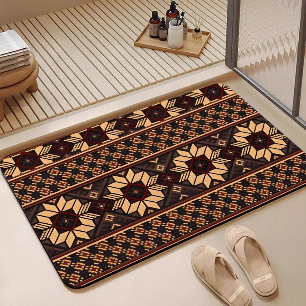 Finnish Geometric Diatomite Bath Mat – Quick Dry & Non-Slip Diatomite Bath Mat Axl