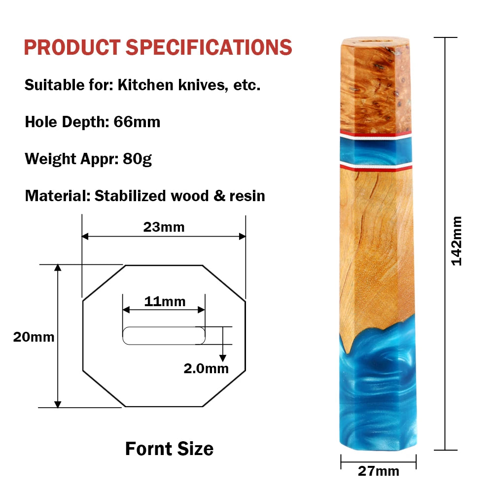 XITUO Octagonal Wood Knife Handle – DIY Chef & Damascus Knife Knife Handle Axl DB-26117A