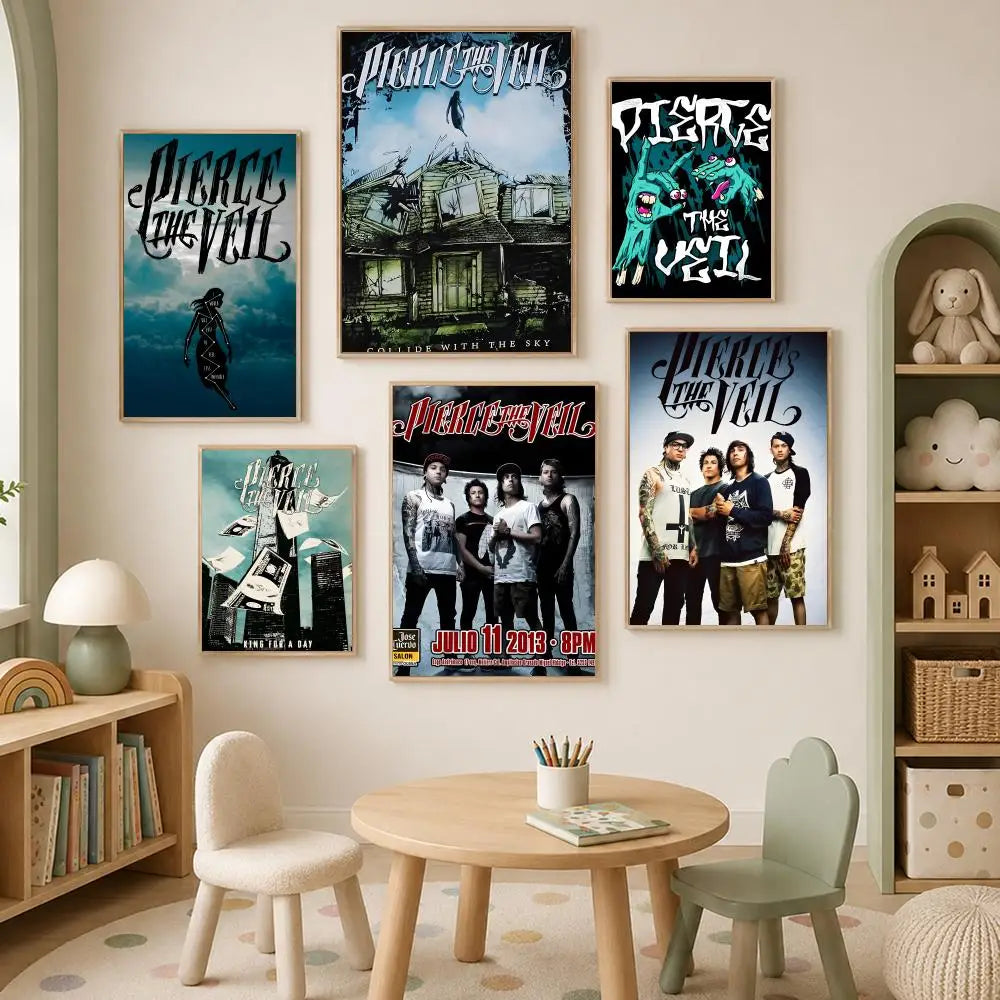 Pierce The Veil HD PVC Wall Poster – Self-Stick Waterproof Wall Art Poster Axl