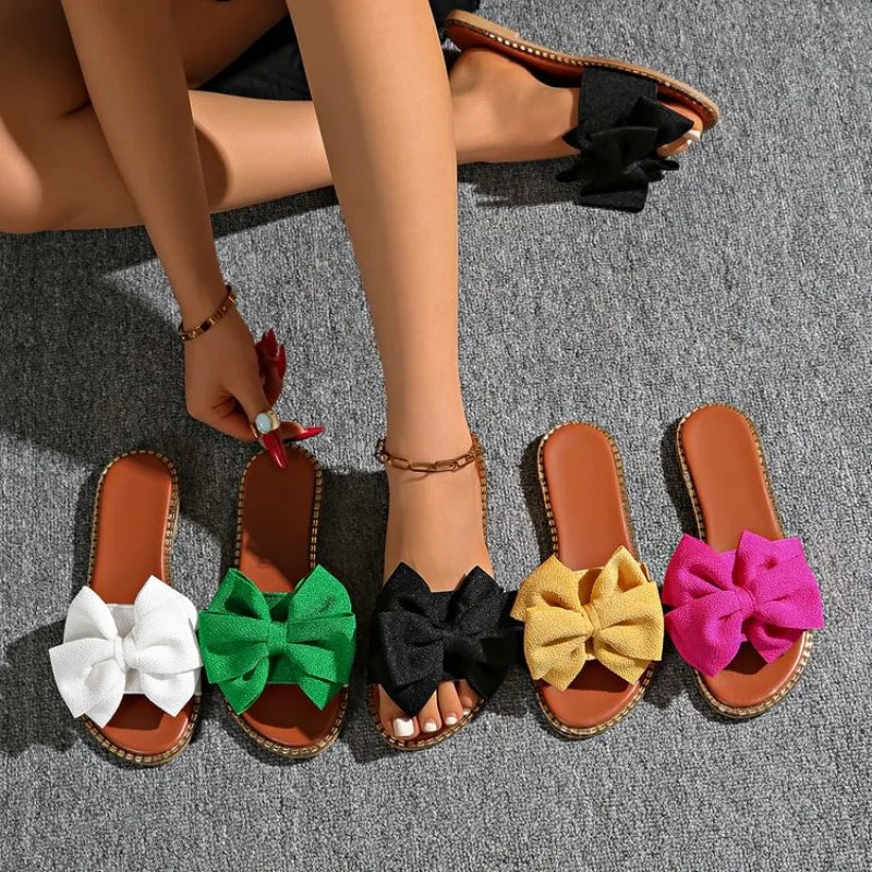 Women's Bow Flat Slides – Lightweight Summer Slippers EU 33–45 Women's Flat Slides Axl