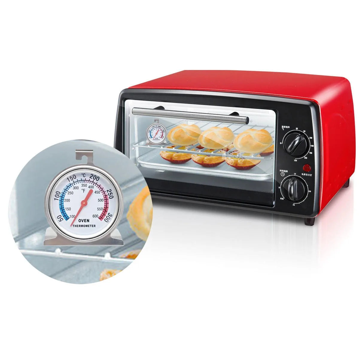 Stainless Steel Oven Thermometer 2.75" Dial – BBQ & Baking Oven Thermometer Axl