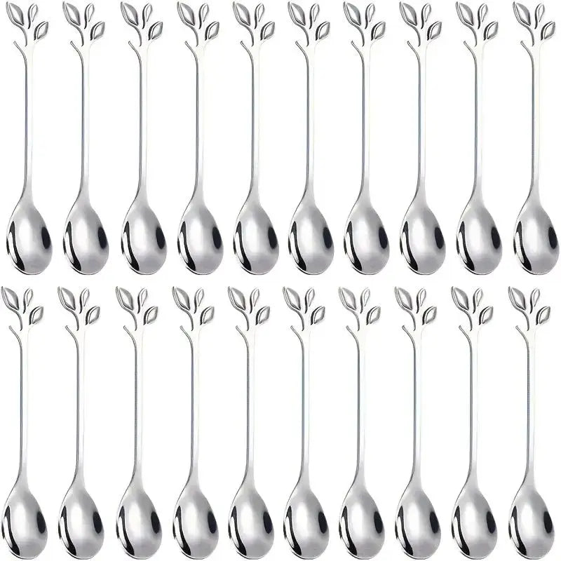 20-Piece Mini Stainless Steel Espresso & Dessert Spoon Set Flatware Spoon Set Axl 20pcs