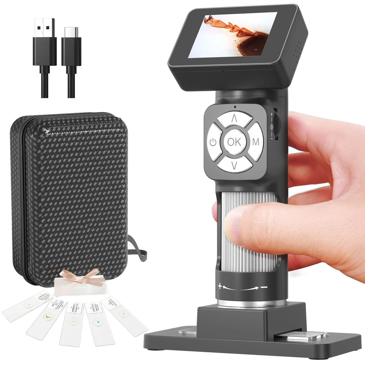 2" Digital Microscope 2MP 500X Magnification 8 LED Soldering Digital Microscope Axl AD112