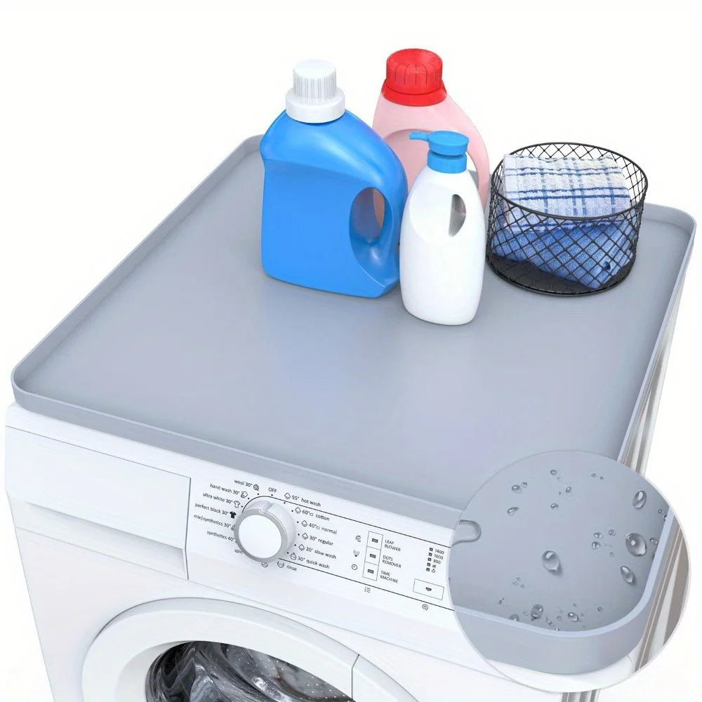 Silicone Washer & Dryer Top Protective Mat – 60×60cm Dust Cover Appliance Protective Mat Axl gray