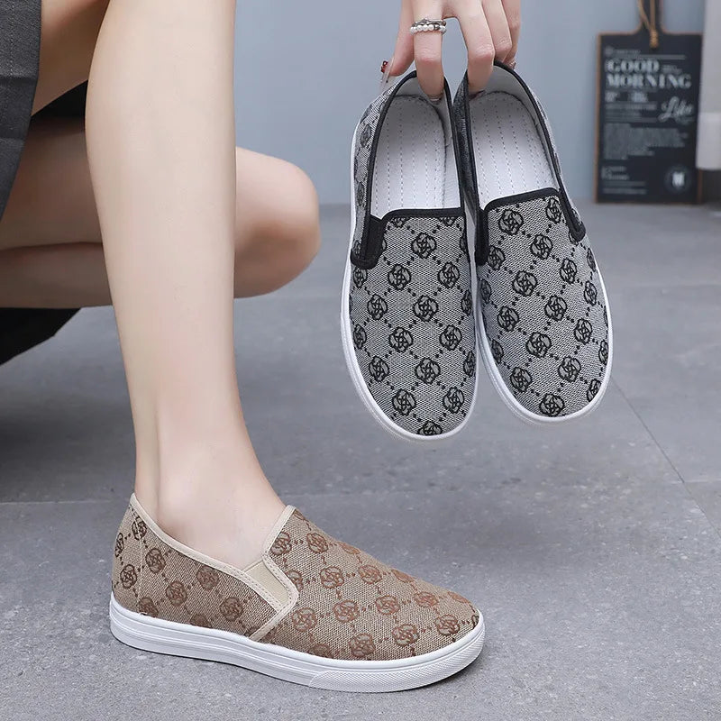Women's Canvas Slip-On Loafers – Lightweight Flat Shoes Women's Loafers Axl