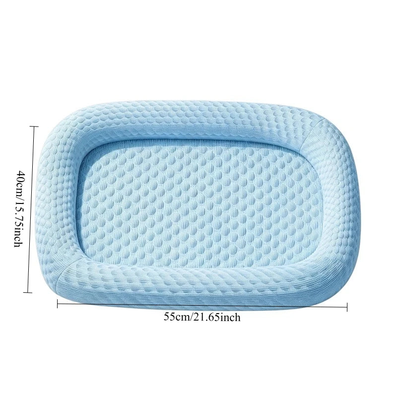 Summer Cooling Pet Bed – Breathable Non-Slip Mat for Dogs & Cats Pet Cooling Bed Axl Blue-L