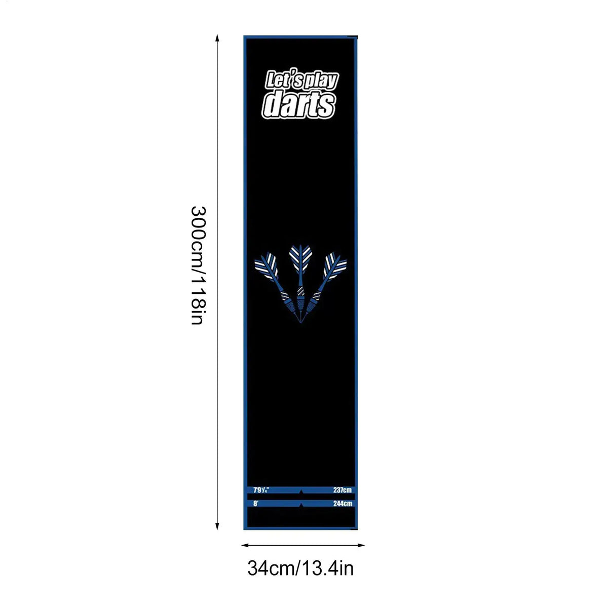 Non-Slip Dart Board Mat with Throw Line | Portable Floor Mat Dart Floor Mat Axl