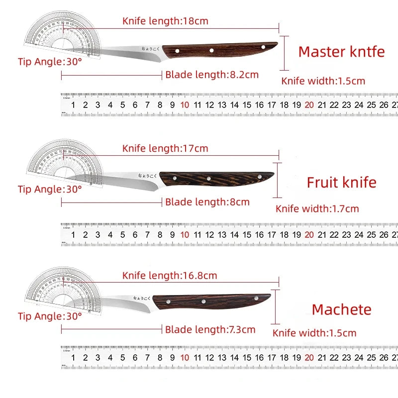 3-Piece Food Carving Knife Set | Sharp Stainless Steel Chef Kit Food Carving Knife Set Axl