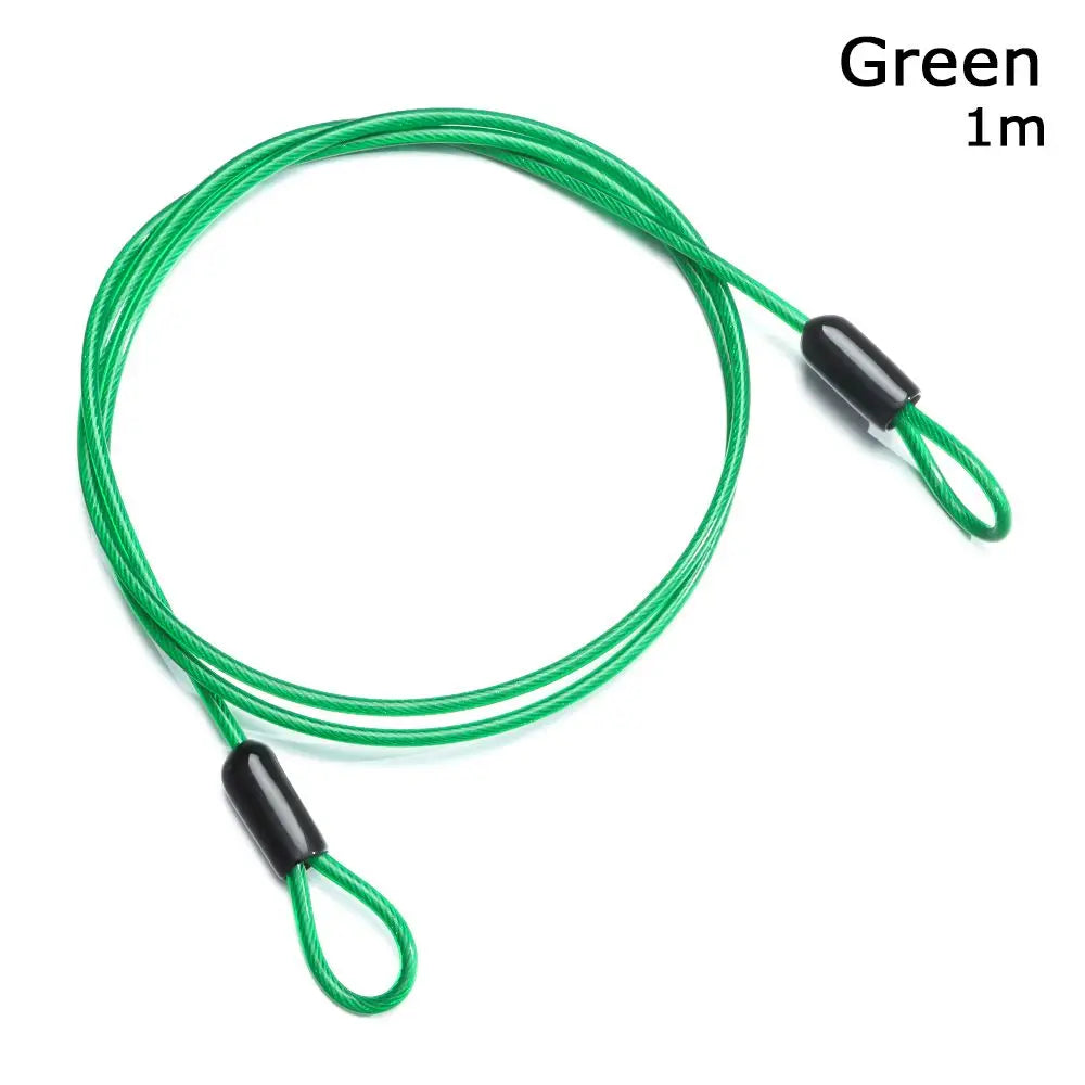 Steel Cable Bike Lock 0.5/1/2m – MTB & Road Bicycle Wire Bicycle Cable Lock Axl Green-1 meter
