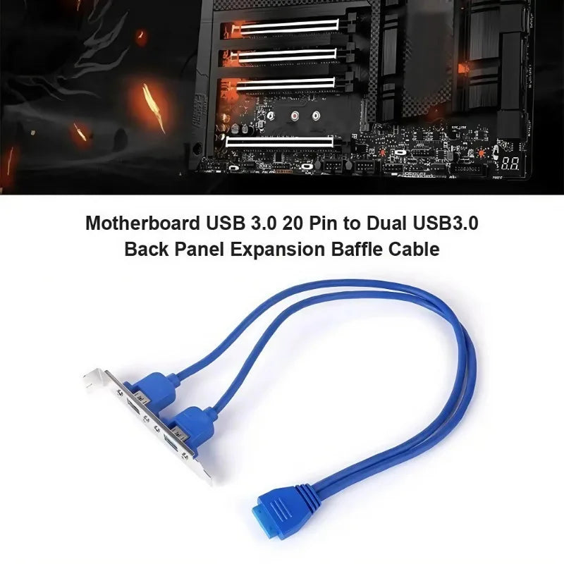 Dual USB 3.0 Front Panel Header Adapter 20-Pin Bracket Cable USB Header Adapter Axl