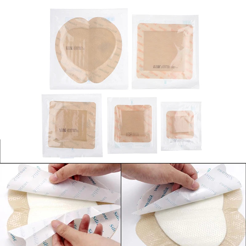 Silicone Gel Adhesive Wound Dressing Bandage – 5 Sizes Wound Dressing Bandage Axl
