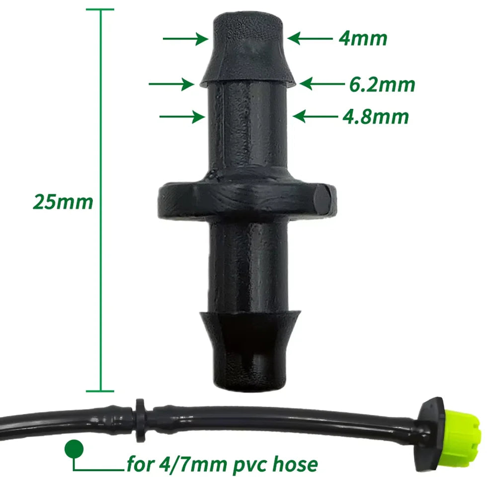 1/4" Barbed Straight Connectors for 4/7mm Drip Irrigation Hose Drip Irrigation Fittings Axl