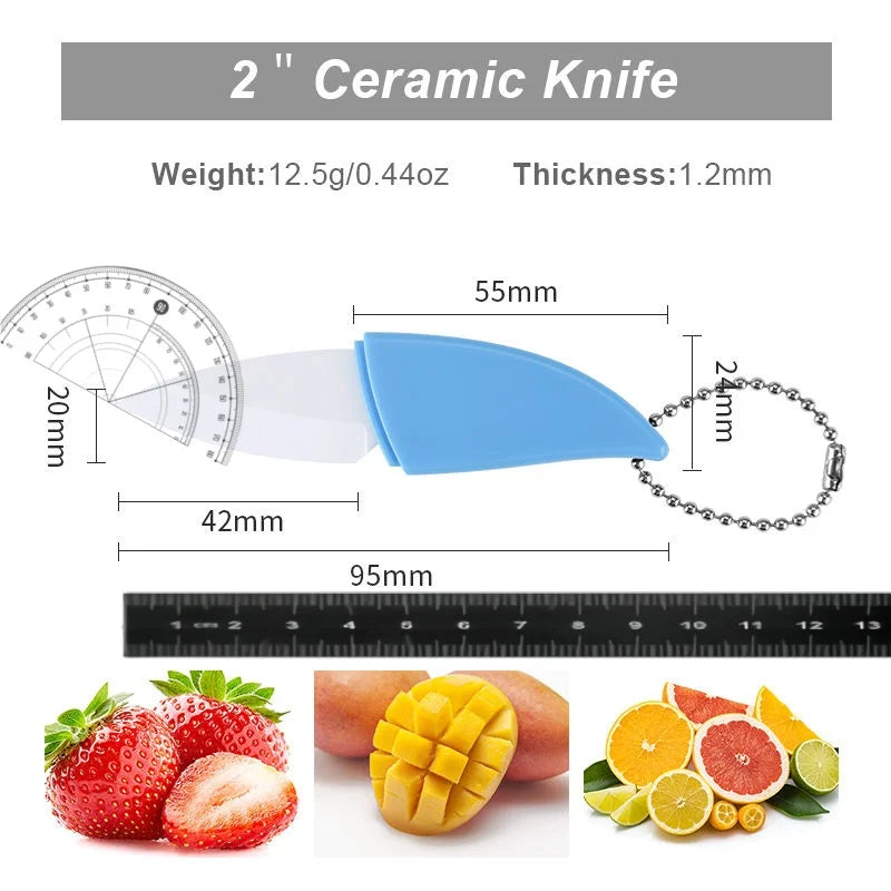 Ceramic Fruit Knife Set – Portable Mini Slicer with Cover Ceramic Fruit Knife Axl