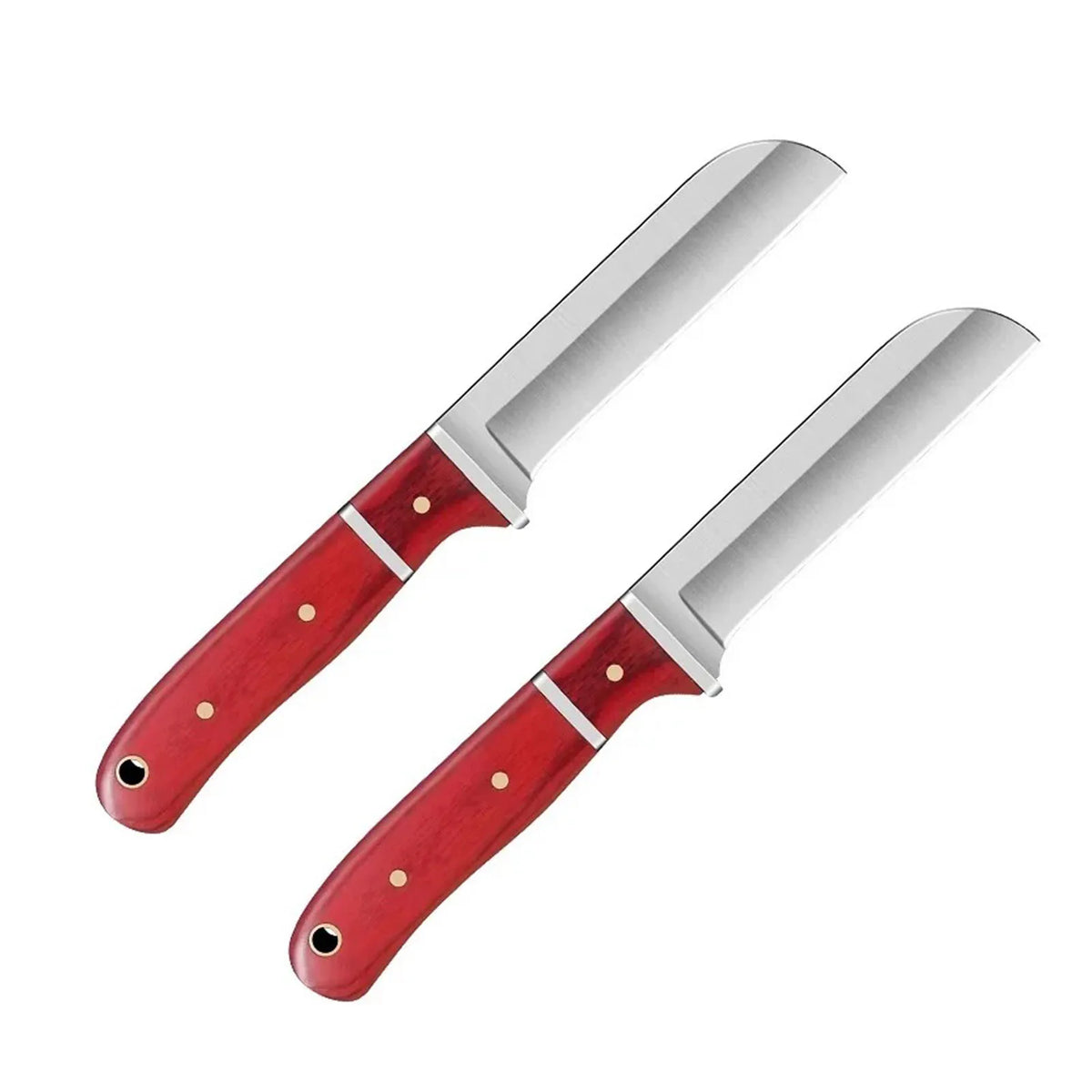 PLYS Stainless Steel Peeler Knife with Wood Handle | 16cm Peeler Knife Axl Burgundy-2pcs