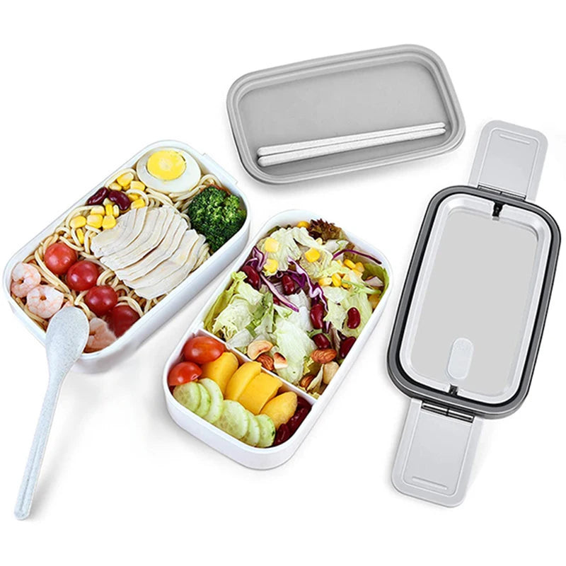 Stackable Bento Lunch Box with Handle, Spoon & Chopsticks Bento Lunch Box Axl