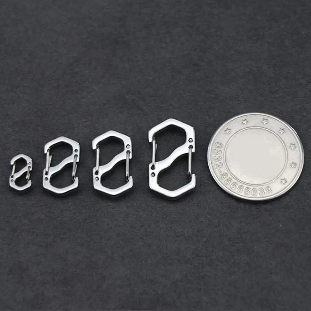 10-Pack S-Type Locking Carabiner Clips – Stainless Steel Locking Carabiner Clips Axl
