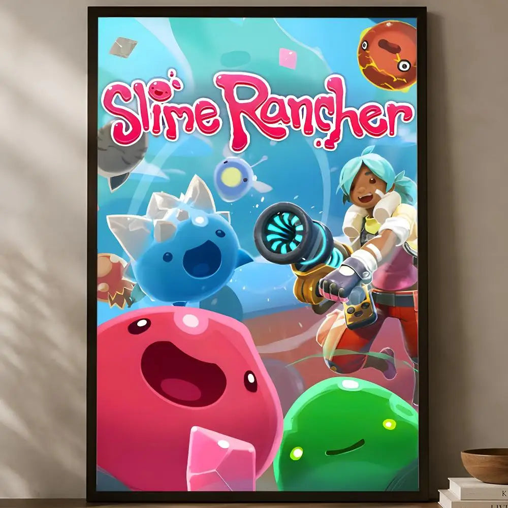 Slime Rancher Game Poster – Self-Stick HD Waterproof Wall Art Wall Art Poster Axl White01 50X70cmNoframe