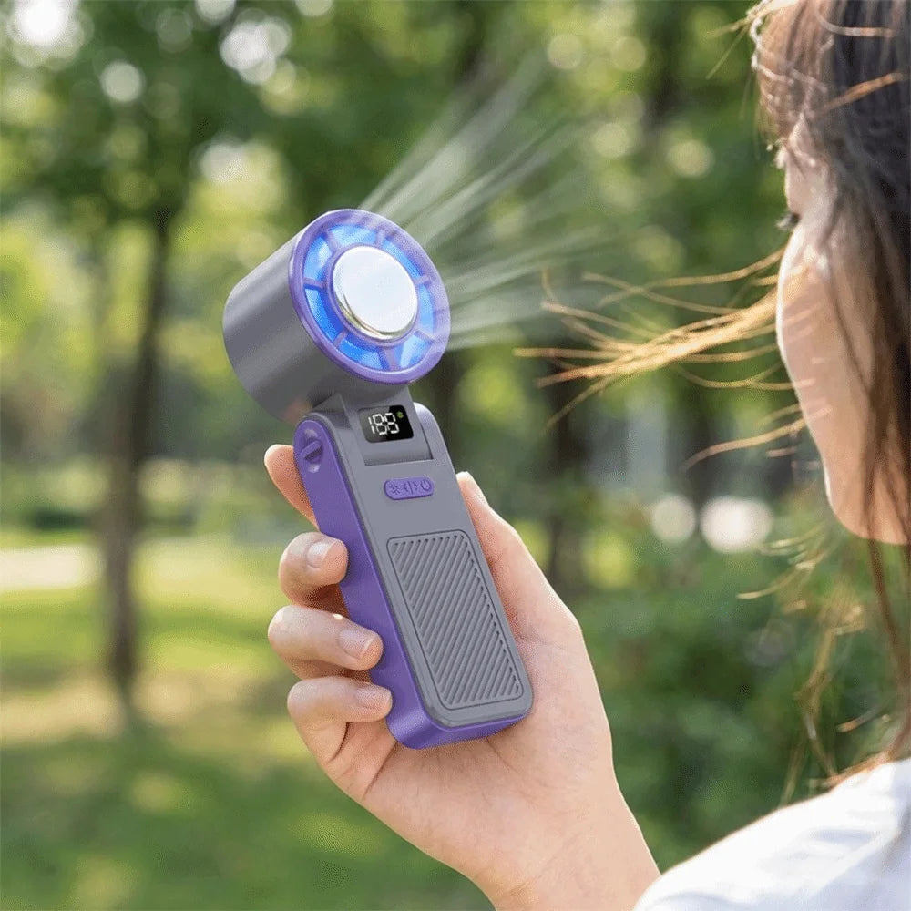 Portable Handheld Mini Fan – 199 Speeds, LED Display, 3600mAh Handheld Mini Fan Axl