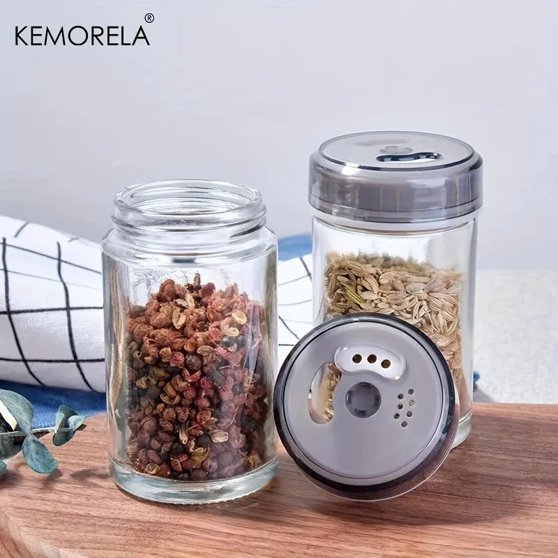 KEMORELA 360° Rotating Glass Spice Rack & Seasoning Bottle Set Rotating Spice Rack Axl