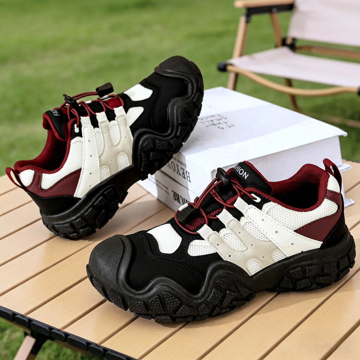 Women's Thick Sole Hiking Sneakers – Lace-Up Outdoor Shoes Outdoor Hiking Sneakers Axl