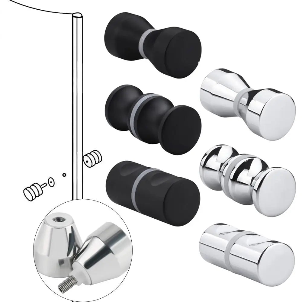 Aluminum Alloy Back-to-Back Glass Door Knob Handle Pull Glass Door Handle Axl