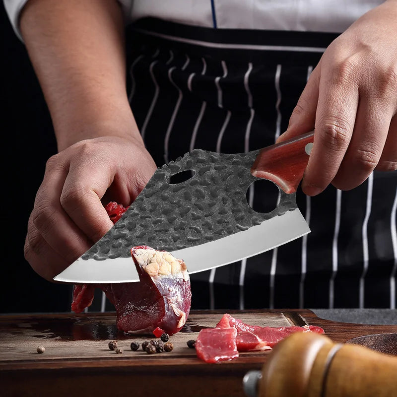 InLeung Hand Forged Stainless Steel Cleaver Wood Handle Kitchen Cleaver Knife Axl