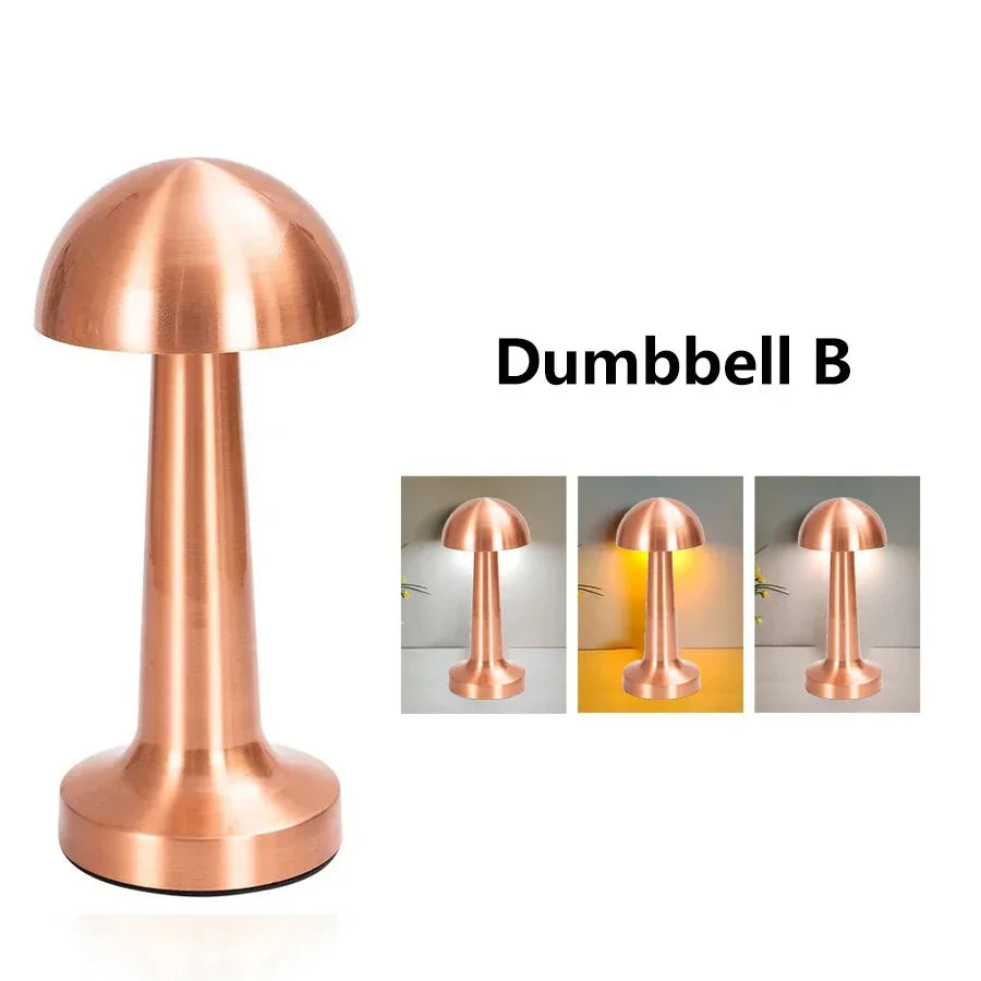 Rechargeable LED Touch Table Lamp | Dimmable Metal Night Light LED Table Lamp Axl Rose Gold USB Type-C