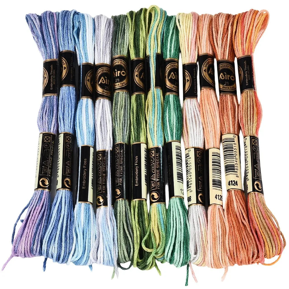 105 Yards Variegated Embroidery Floss – 6 Ply Gradient Thread Set Embroidery Floss Set Axl AECH04-19275