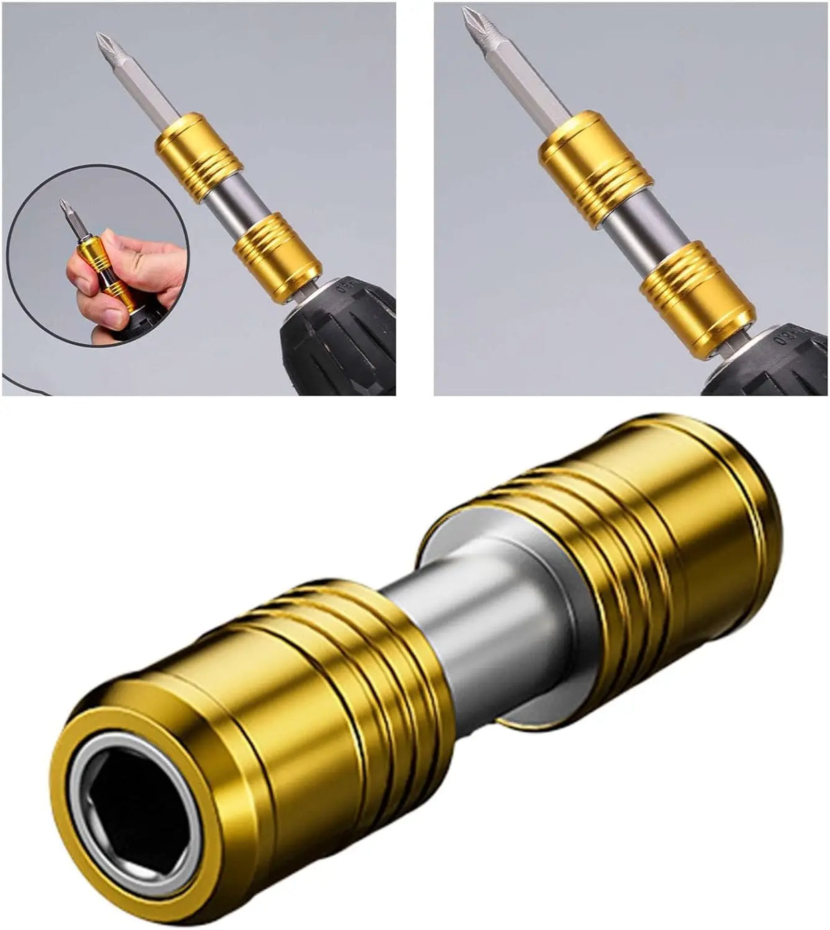 3-Pc Hex Quick-Change Adapter Set | Self-Locking Bit Holder Drill Bit Adapter Axl
