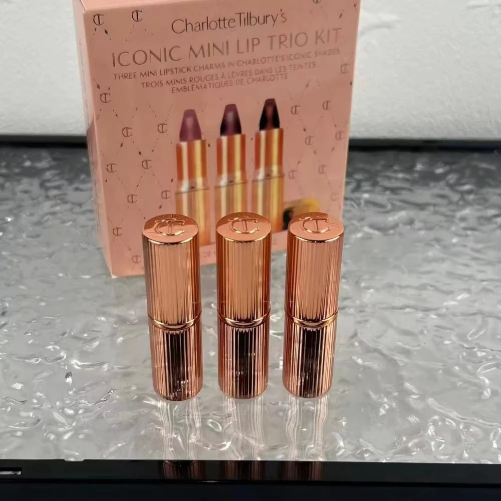 Charlotte Tilbury Lipstick, Lip Liner & Setting Spray Set Lip Makeup Set Axl Lipstick 3 Pcs