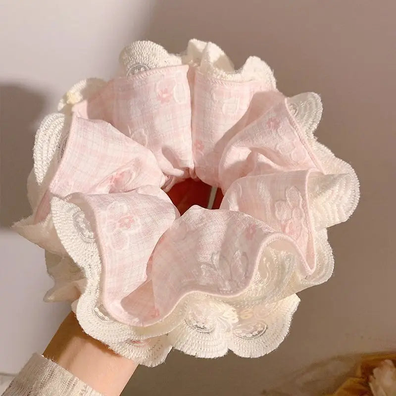 Leopard Print Hair Scrunchie – Large Elastic Retro Hair Tie